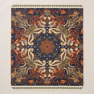 Cobertor Sherpa Ornamento quadrado de xawl floral: batik indiano.