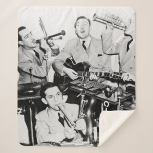 Cobertor Sherpa Os meninos na bandvintage, música, banda, retrô, s