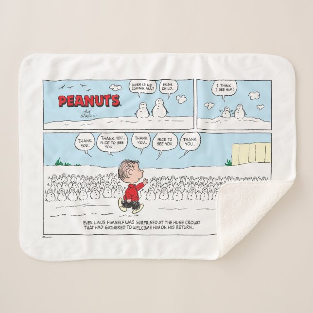 Cobertor Sherpa Os Snowmen Bem-Vindo Linus (Frente (Horizontal))
