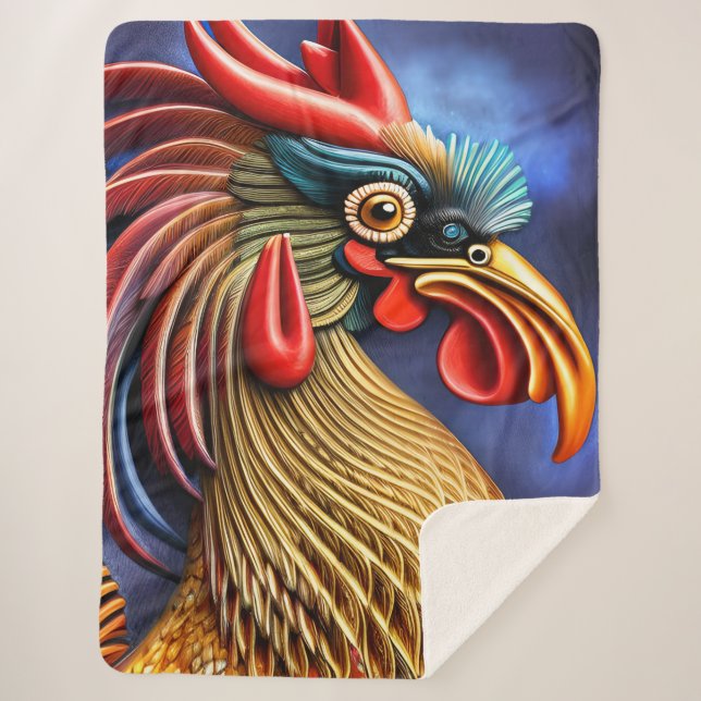 Cobertor Sherpa Ouro Azul, sofisticado e atraente, moderno (Frente)