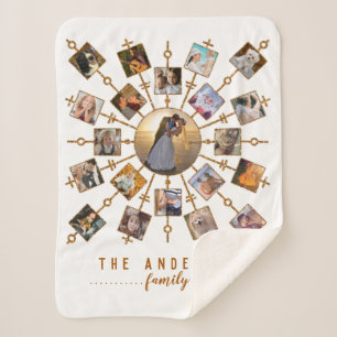 Cobertor Sherpa Ouro branco de imagens da colagem 21 da foto de