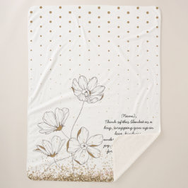 Cobertor Sherpa Ouro Desenhado Mão na Califórnia Poppies Carta Per