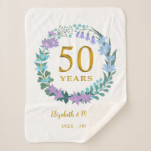 ouro dos 50 anos Floral Bluebells Wreath