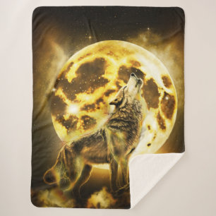 Cobertor Sherpa Ouro Lightning Wolf