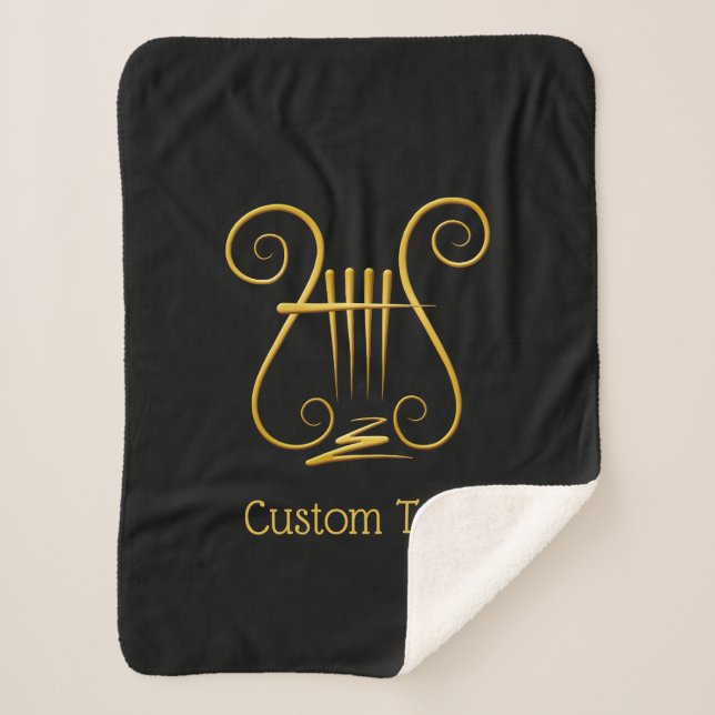 Cobertor Sherpa Ouro Lyre (Frente)