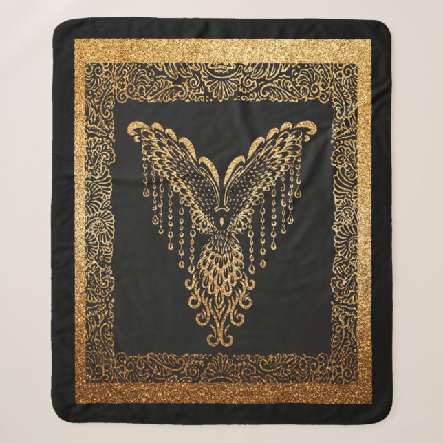 Cobertor Sherpa Ouro Phoenix Elegance (Frente)
