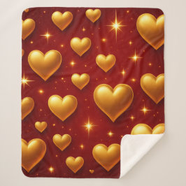 Cobertor Sherpa Ouros em vermelho com estrelas