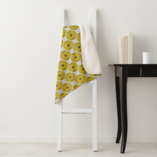 Cobertor Sherpa Ousado Minimalista Amarelo Floral Texturizado Papo