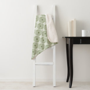 Cobertor Sherpa Ousado Minimalista Papoula Texturizado Floral Verd
