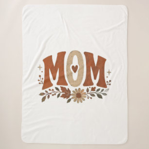Cobertor Sherpa Outono Mãe Boho Floral Terracota Retro Terroso Sel
