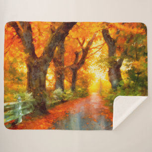 Cobertor Sherpa outono/queda/folhas/natureza