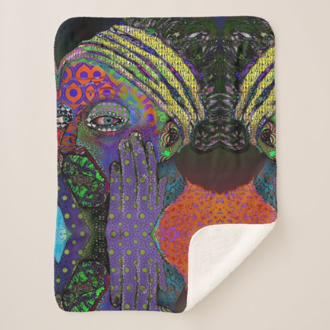 Cobertor Sherpa outra garota com pérola (Frente)