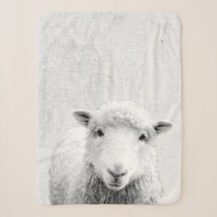Cobertor Sherpa Ovelha Peekaboo Preto e Branco Berçário Minimalist