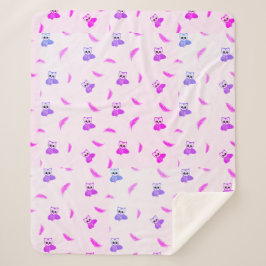 Cobertor Sherpa Owl & Feather