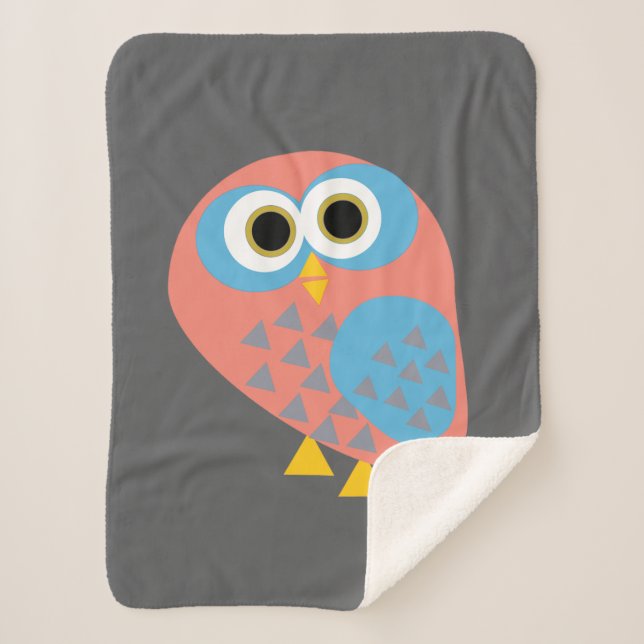 Cobertor Sherpa Owl Pop Art (Frente)
