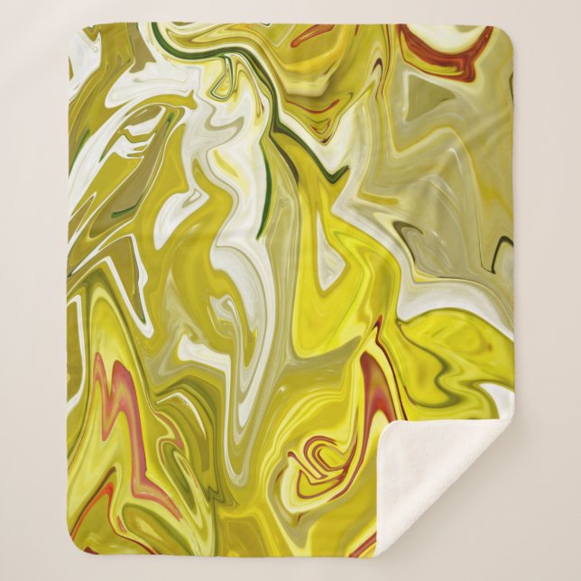 Cobertor Sherpa Padrão abstrato amarelo (Frente)