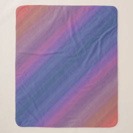 Cobertor Sherpa Padrão Abstrato Listras Laranja Roxo e Azul