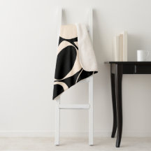 Padrão Abstrato Preto Creme Moderno e Elegante