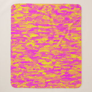 Cobertor Sherpa Padrão Abstrato Rosa Amarelo Laranja