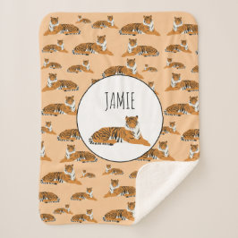 Cobertor Sherpa Padrão Animal de Tigre Selvagem Personalizado