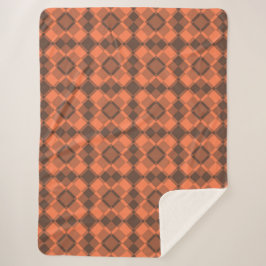 Cobertor Sherpa Padrão Argyle Xadrez Marrom Coral