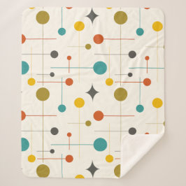 Cobertor Sherpa Padrão atômico moderno do meio século