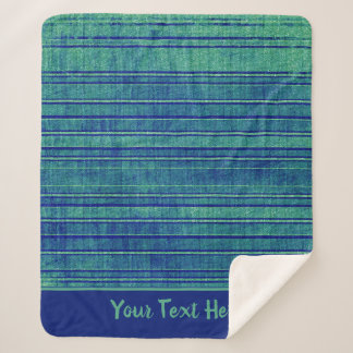 Cobertor Sherpa Padrão bonito de faixas verdes e azuis