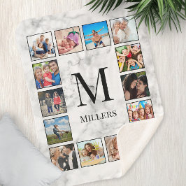 Cobertor Sherpa Padrão Branco da Pedra Marble