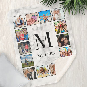 Cobertor Sherpa Padrão Branco da Pedra Marble