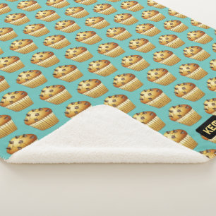 Cobertor Sherpa Padrão Choc Chip Muffins - Suas próprias iniciais 