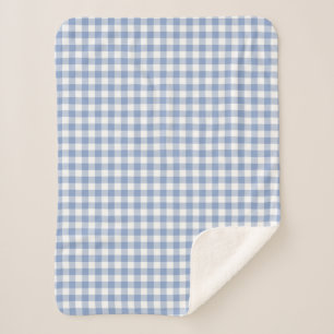 Cobertor Sherpa Padrão clássico Gingham azul verificado