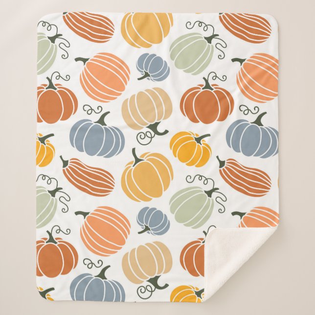 Cobertor Sherpa Padrão Colorido de Bombeiros de outono (Frente)