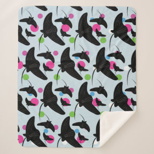 Cobertor Sherpa Padrão Colorido de Raios do Partido