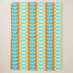 Cobertor Sherpa Padrão Colorido Turquesa Azul Laranja Amarelo