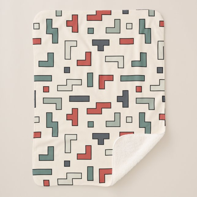 Cobertor Sherpa Padrão contínuo do antigo jogo de vídeo, plano de  (Frente)