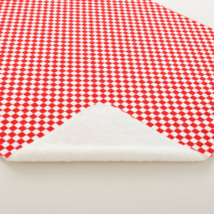 Cobertor Sherpa Padrão croata vermelho-branco verificado