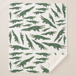 Cobertor Sherpa Padrão Crocodilo de Alligador Cuto