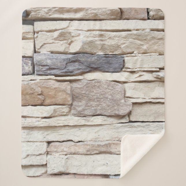 Cobertor Sherpa Padrão da parede moderna de tijolos surgiu (Frente)