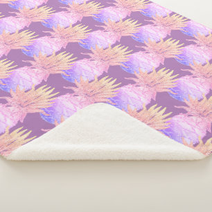 Cobertor Sherpa Padrão de abacaxi divertido