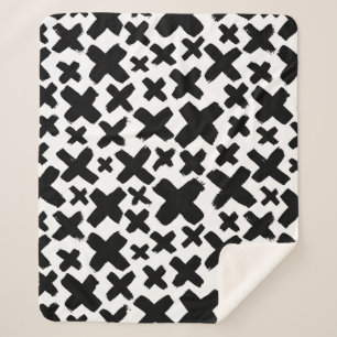 Cobertor Sherpa Padrão de abertura de tinta preta