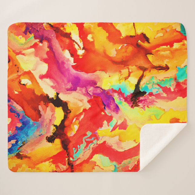 Cobertor Sherpa Padrão de abstrato Art (Frente (Horizontal))