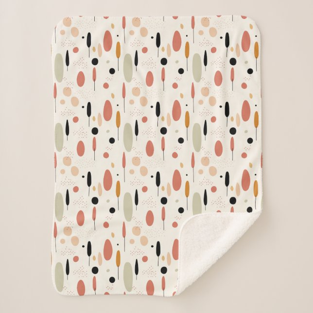 Cobertor Sherpa Padrão de Abstrato boho minimalista (Frente)