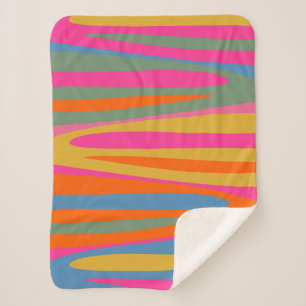 Cobertor Sherpa Padrão de Abstrato brilhante Terzo Stripes Colorid