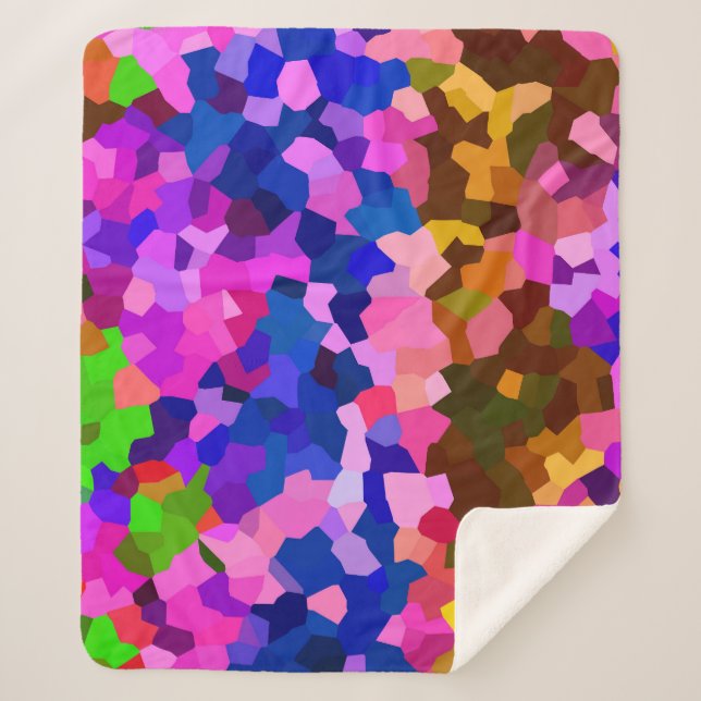 Cobertor Sherpa Padrão de Abstrato Cristal Iridescente (Frente)