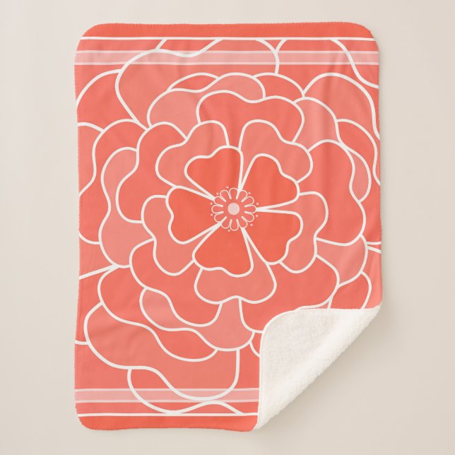 Cobertor Sherpa Padrão de abstrato de laranja (Frente)