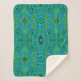 Cobertor Sherpa Padrão de Abstrato do Trippy Retro Turquoise Chart
