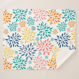 Cobertor Sherpa Padrão de abstrato flores coloridas