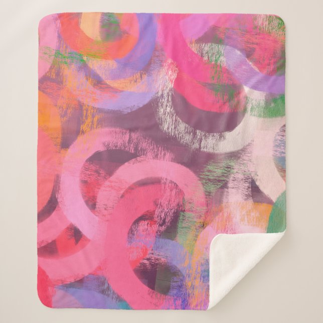 Cobertor Sherpa Padrão de abstrato surreal feito à mão. Arte moder (Frente)