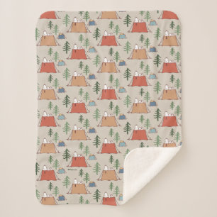 Cobertor Sherpa Padrão de acampamento Snoopy & Woodstock Go