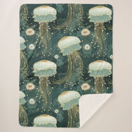 Cobertor Sherpa Padrão de águas-vivas legante - Nome personalizado